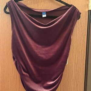 Old Navy Velvet Drape Top in Deep Plum